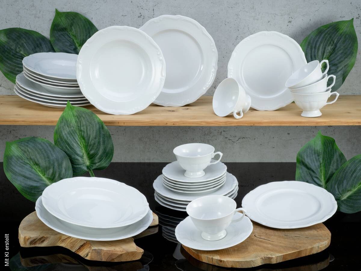 CreaTable Kombiservice Maria Theresia weiß Porzellan 30 tlg.