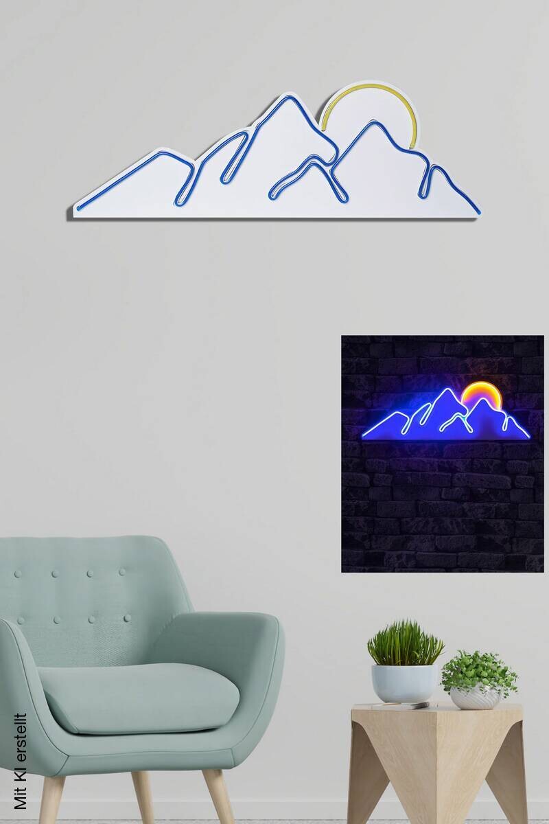 Opviq LED-Wandleuchte gelb blau PVC B/H/T/L: ca. 62x21x2x62 cm
