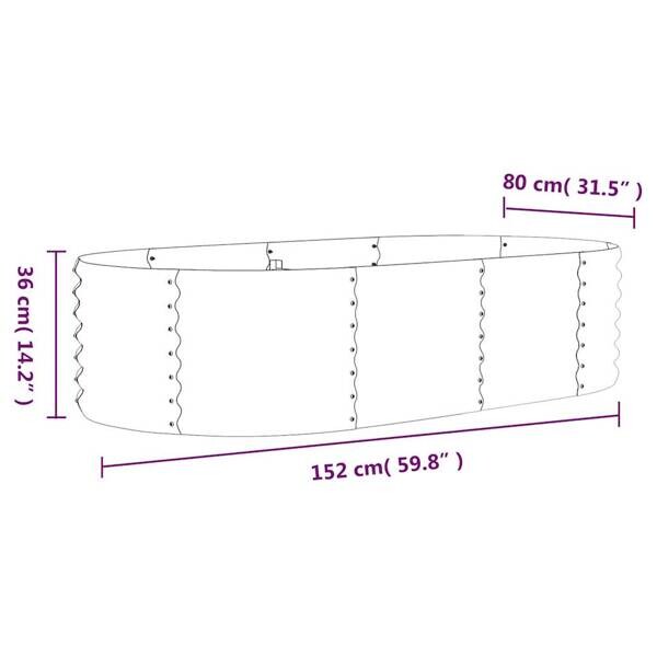 Hochbeet anthrazit Stahl B/H/L: ca. 80x36x152 cm
