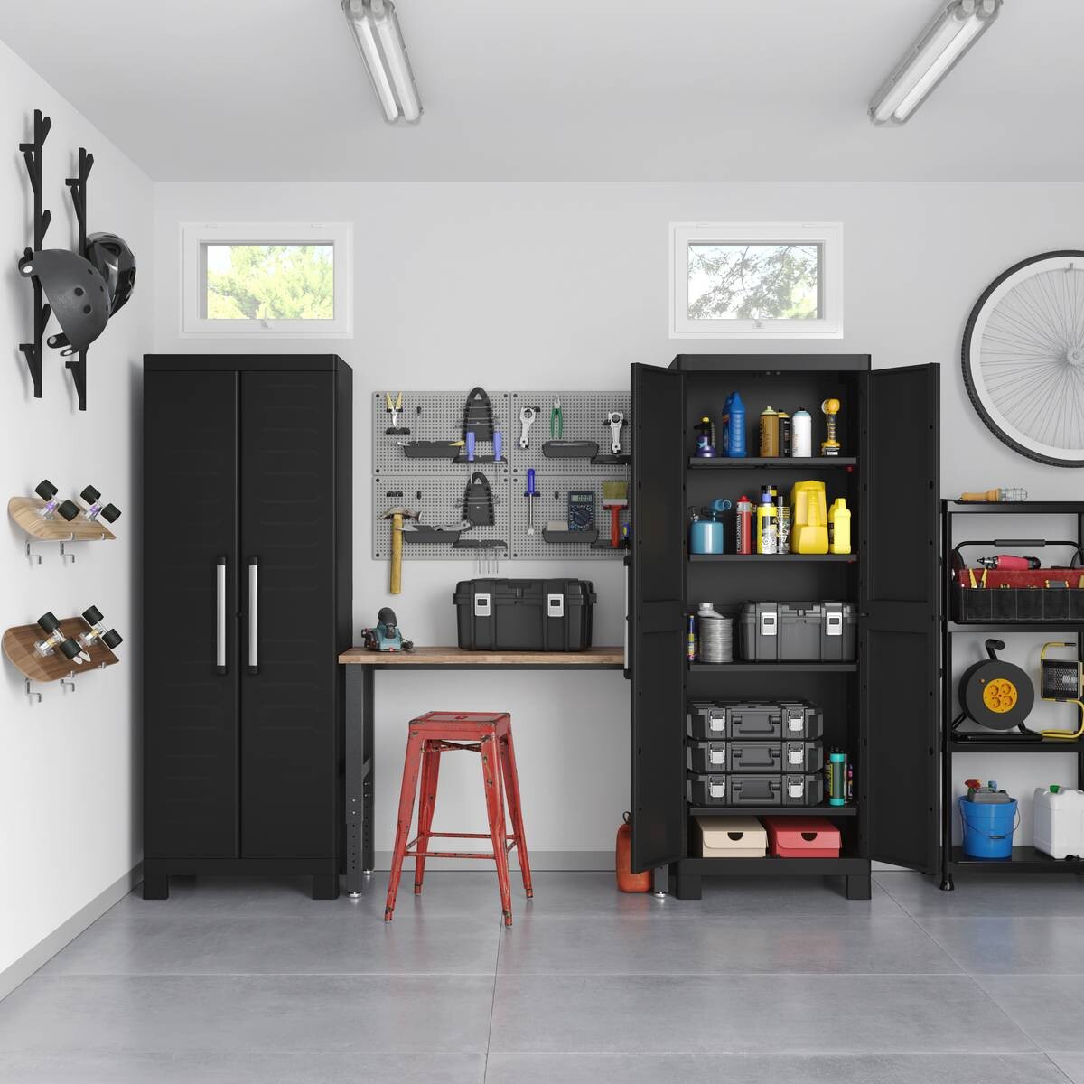 Keter Kunststoffschrank Detroit schwarz Kunststoff B/H/T: ca. 65x182x45 cm