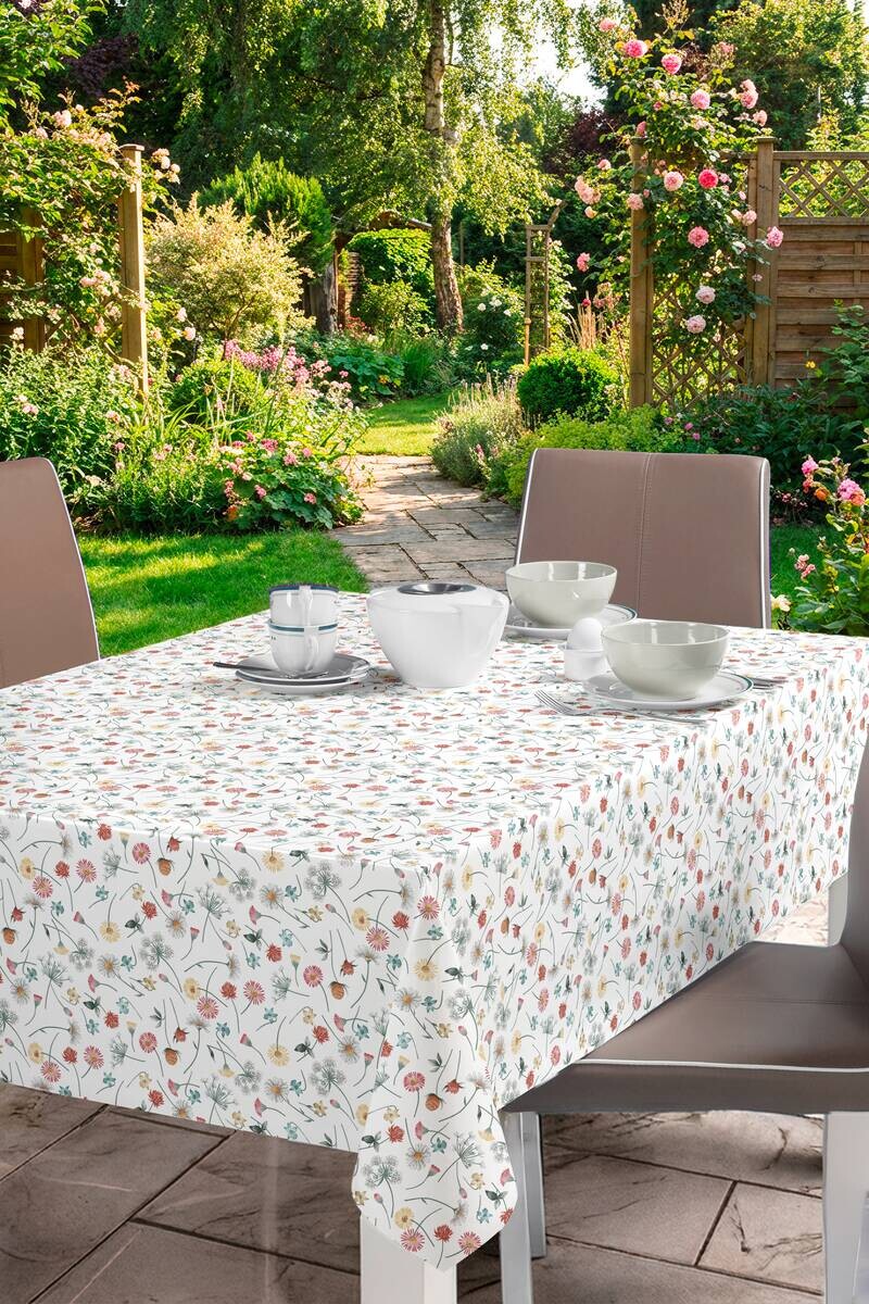 Milano Abwaschbarer Tischbelag Wiesenblumen bunt B: ca. 140 cm