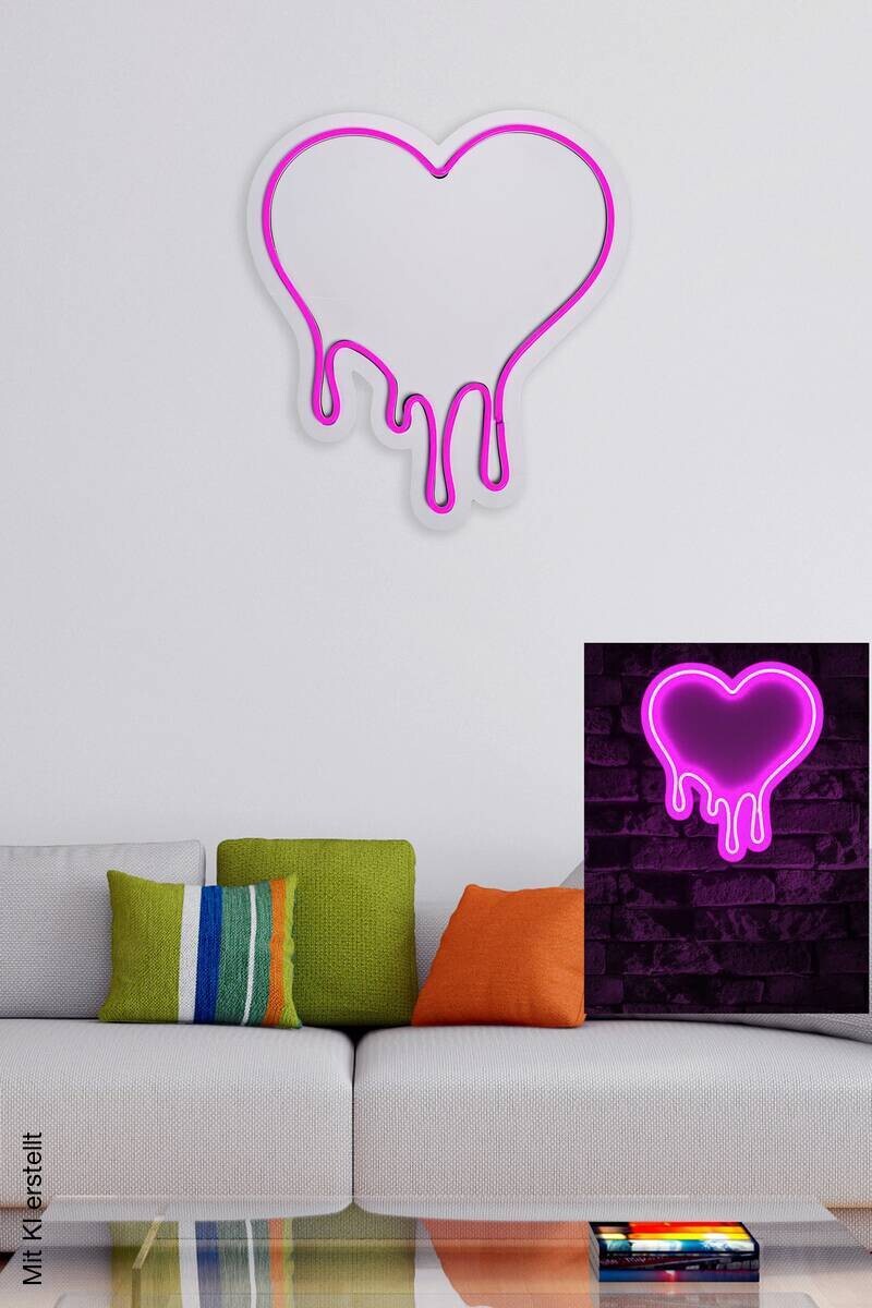 Opviq LED-Wandleuchte rosa PVC B/H/T/L: ca. 32x35x2x32 cm