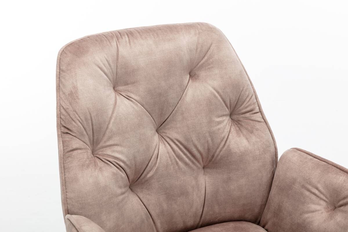 byLIVING Sessel SARINA 2er-Set beige Vintage Samt Metall B/H/T: ca. 59,5x89x62 cm