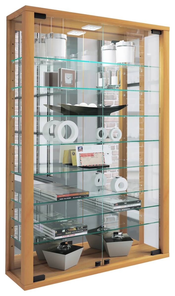 Vitrine Vitrosa buche Nachbildung Holzwerkstoff Glas B/H/T: ca. 59x91x18 cm