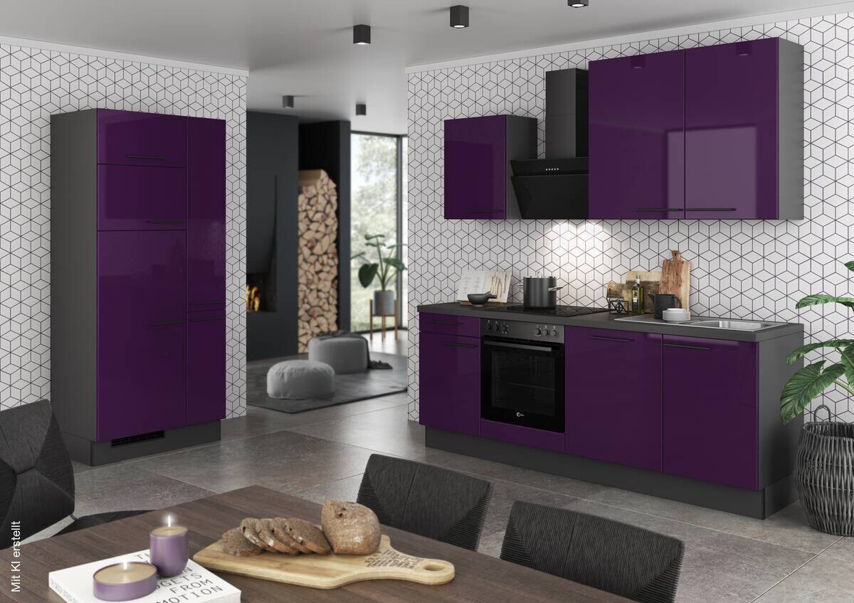 artego Küchenblock Sigma violett B/H/T: ca. 310x235x60 cm
