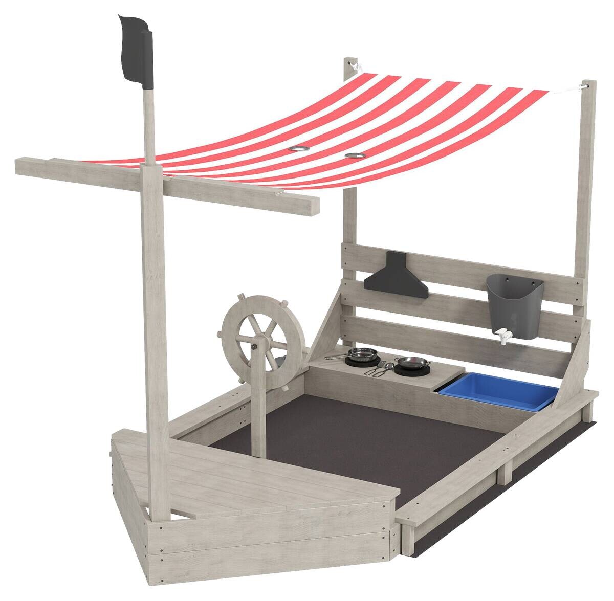 Outsunny Sandkasten grau B/H/L: ca. 103x144,5x180 cm