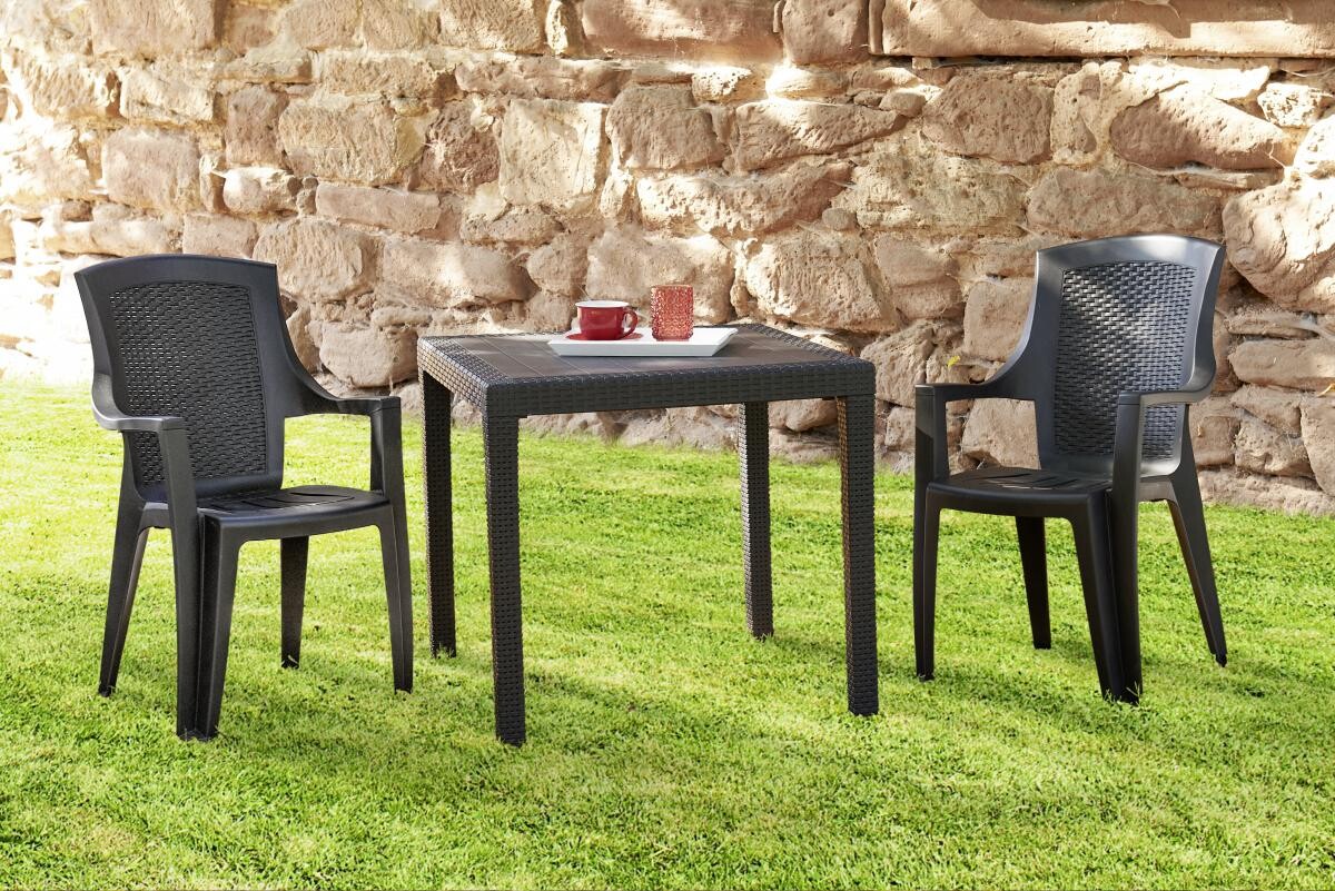 ProGarden Stapelsessel Eden anthrazit Kunststoff B/H/L: ca. 55x91x46 cm