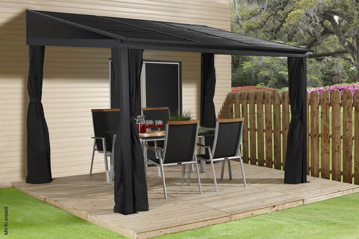 Sojag Terrassenüberdachung St. Barth anthrazit Aluminium B/H/T: ca. 364x240x296 cm