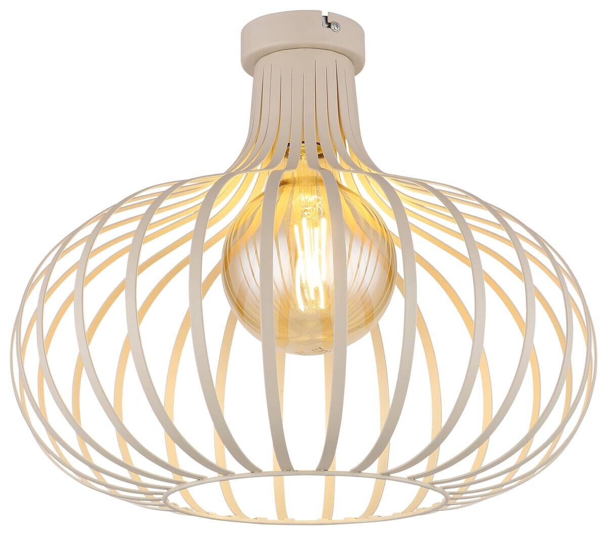 GLOBO Deckenleuchte MATEO 63370119 creme sand Metall H/D: ca. 35x40 cm E27 1 Brennstellen