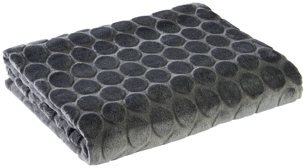 Flanelldecke anthrazit Polyester B/L: ca. 140x180 cm