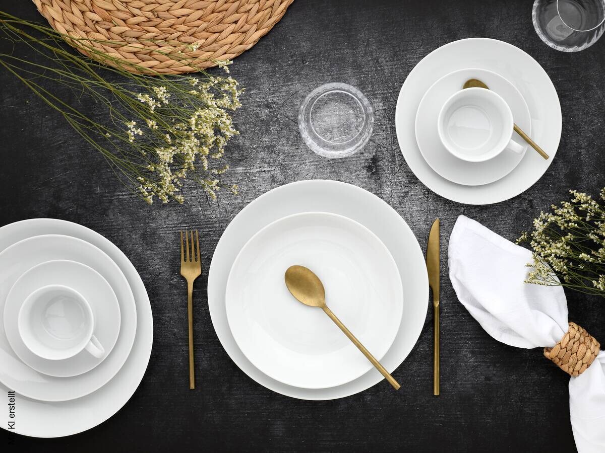 CreaTable Kombiservice Luna weiß Porzellan 30 tlg.
