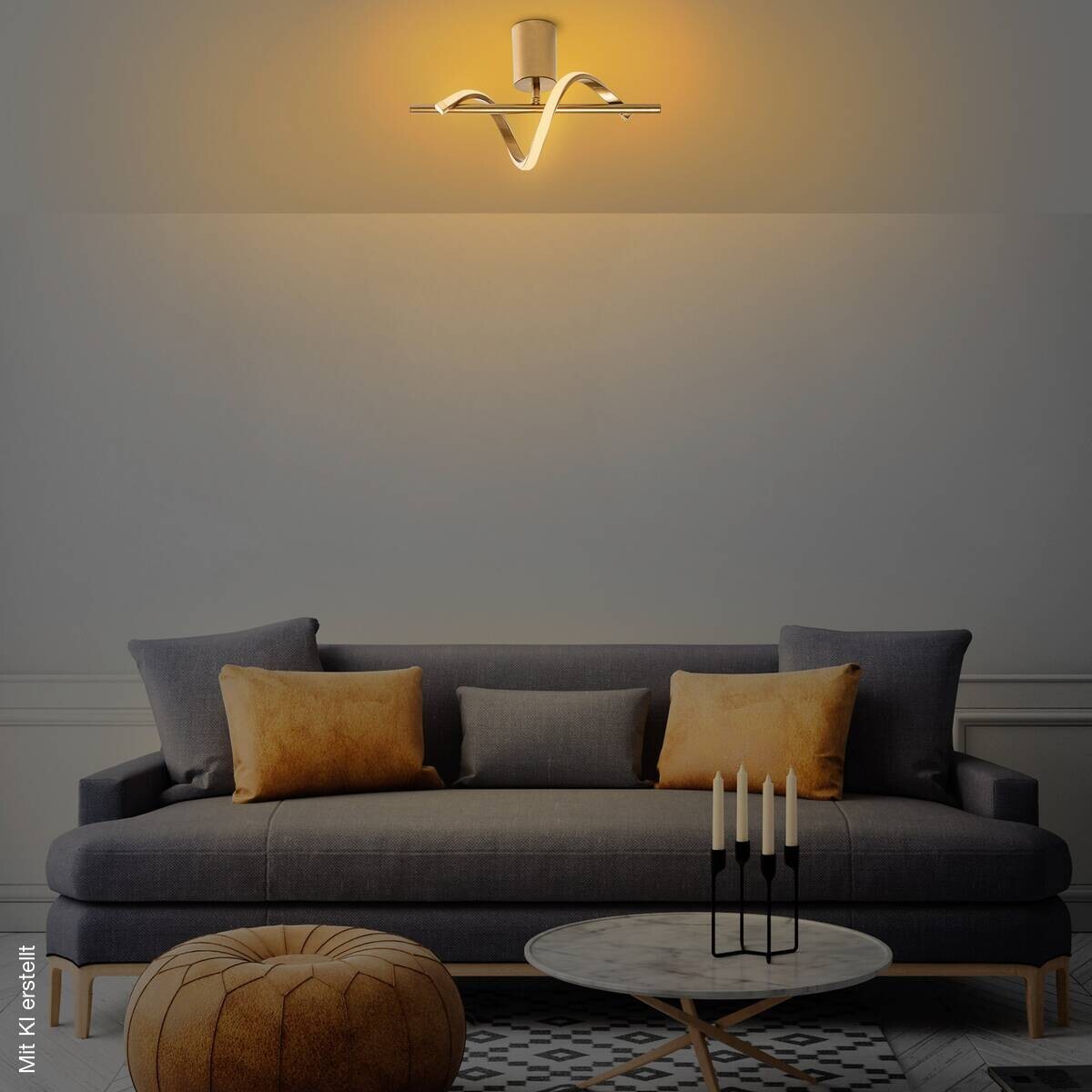 Opviq Deckenleuchte gold Metall B/H/T/L: ca. 41x16x25x41 cm