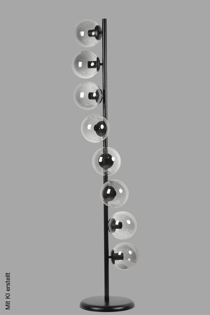 Opviq Stehlampe weiß Metall Glas B/H/L: ca. 30x155x30 cm E27 8 Brennstellen