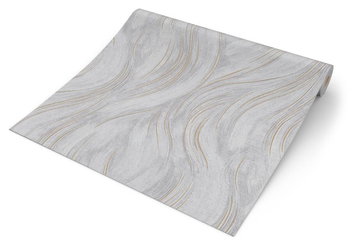 Erismann Vliestapete Wellen weiß gold B/L: ca. 53x1005 cm