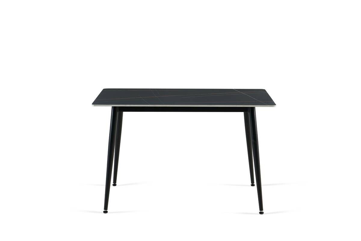 Tischgruppe Alicante schwarz anthrazit Webstoff B/H/T: ca. 120x75x70 cm