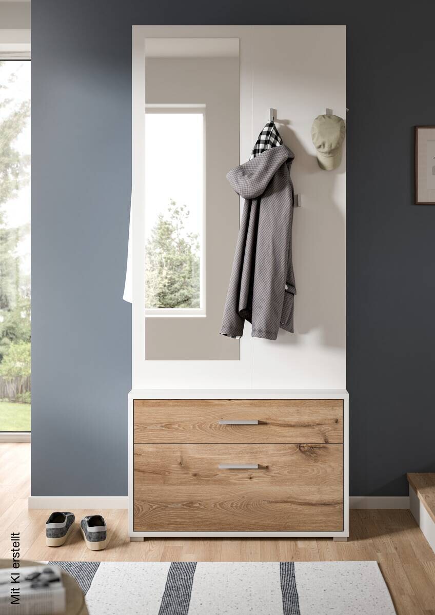 Garderobe POLO weiß Nox Oak Nachbildung B/H/T: ca. 80x190x38 cm