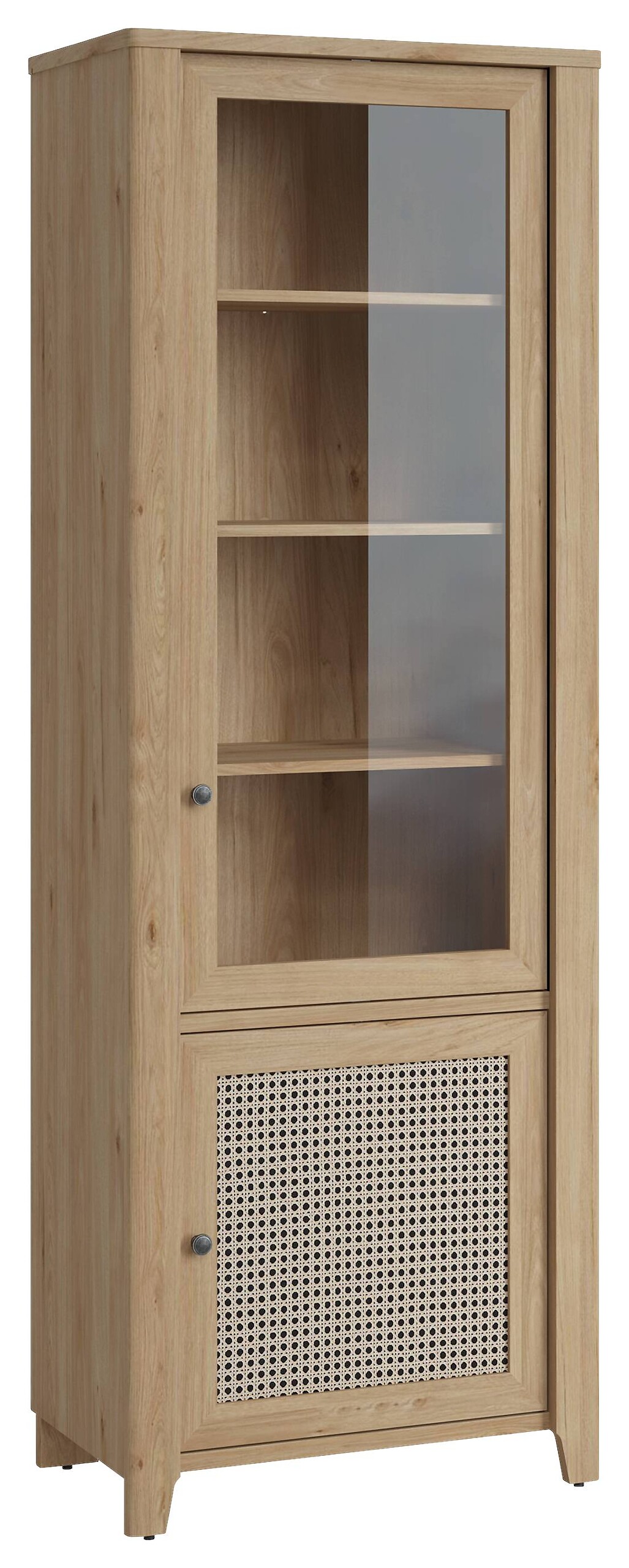 Standvitrine Cestino Jackson Hickory Nachbildung B/H/T: ca. 73x206x42 cm