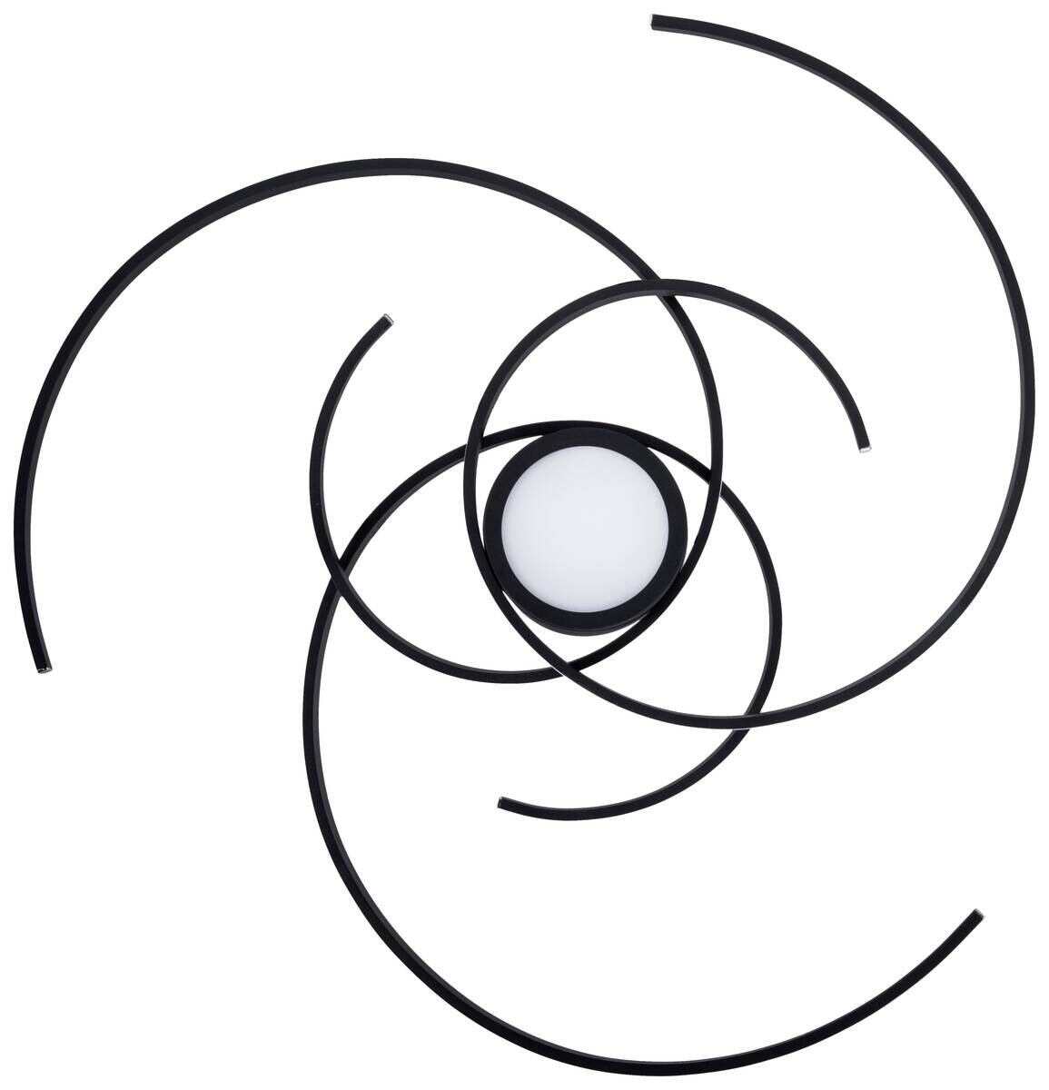 Näve Leuchten Deckenleuchte 1395722 schwarz Kunststoff Metall B/H/T: ca. 75x7x75 cm null 4 Brennstellen