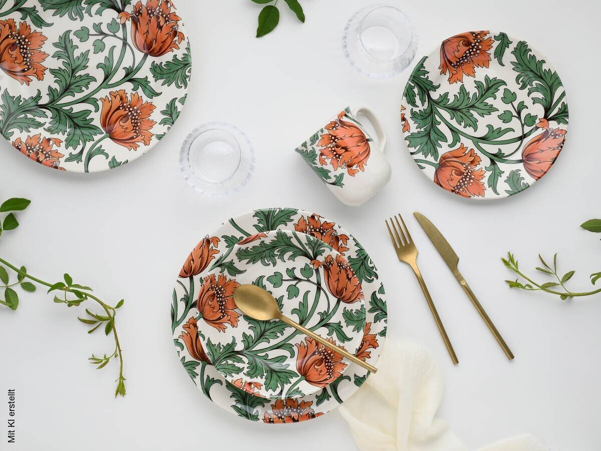 CreaTable Kombiservice Florentina rot Steingut 16 tlg.
