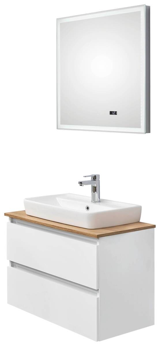 Badezimmer-Set Quickset 360 weiß glanz B/H/T: ca. 78x200x50 cm