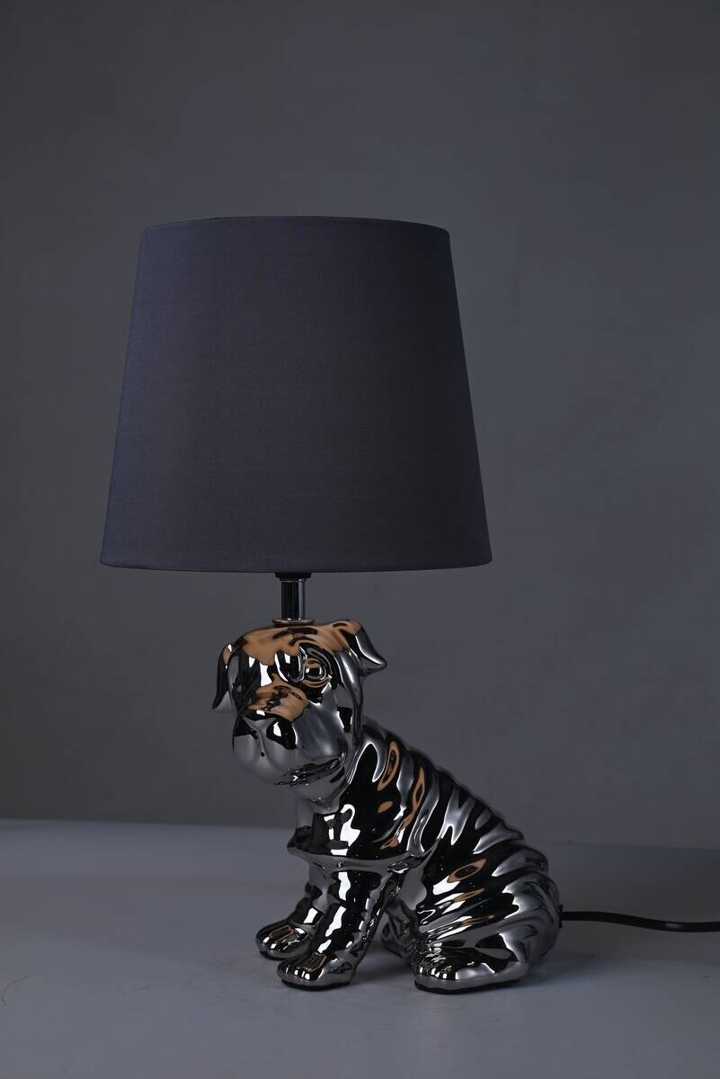 POCOline Keramik_Tischleuchte Agnes silber grau Keramik B/H/L: ca. 21x39x21 cm E14 1 Brennstellen