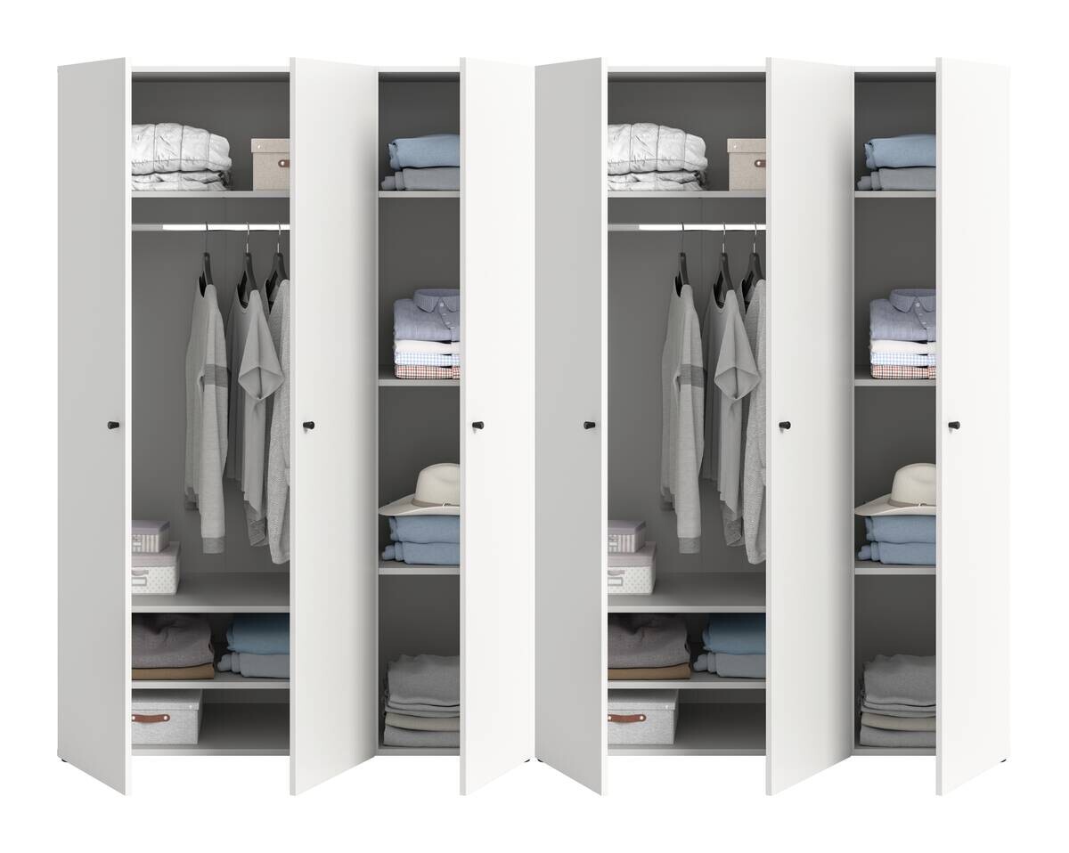 Kleiderschrank DARWIN weiß B/H/T: ca. 240x176x51 cm