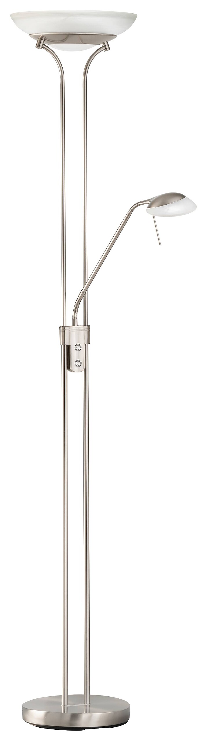 Fischer & Honsel Stehlampe 40075 nickel matt weiß Metall Glas H/D: ca. 182x32 cm 1 Brennstellen
