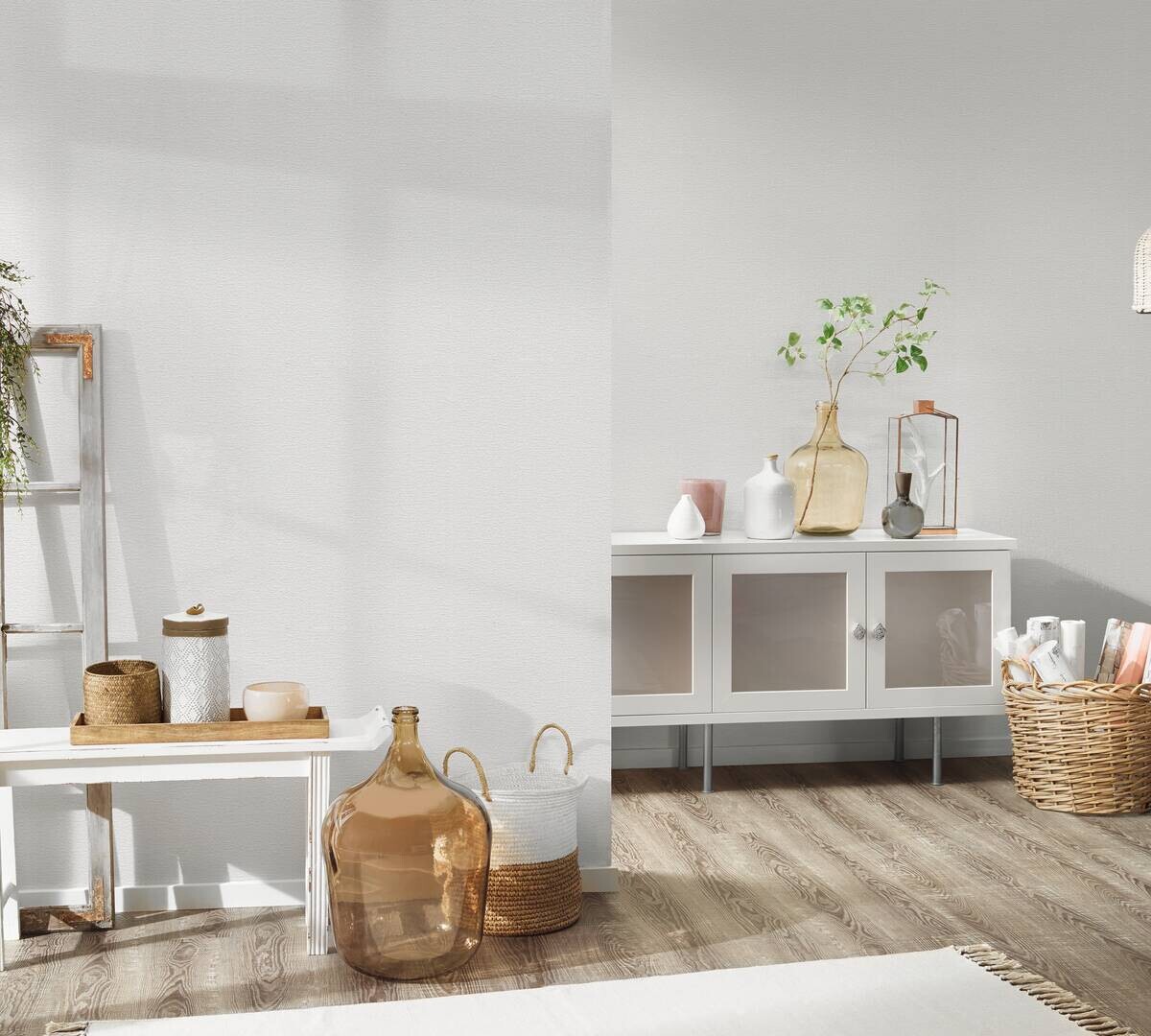 A.S.Creation Papiertapete weiß B/H/D: ca. 53x1500x13 cm