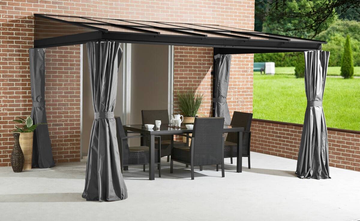 Sojag Terrassenüberdachung St. Barth anthrazit Aluminium B/H/T: ca. 364x240x296 cm