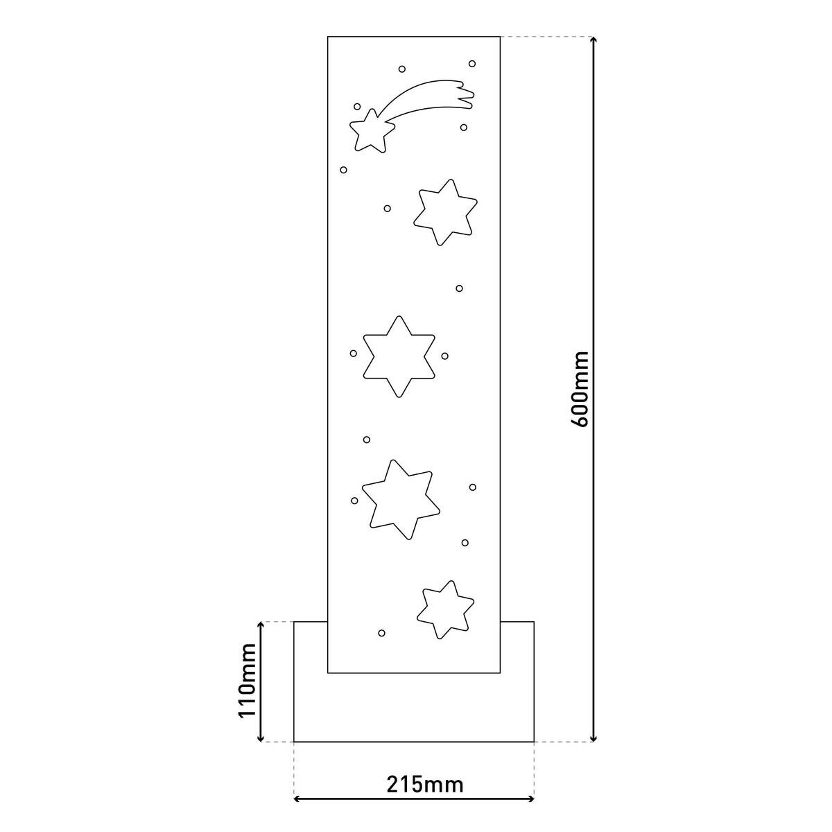 Näve Leuchten LED-Dekoleuchte natur Holz B/H/T: ca. 11x60x21,5 cm