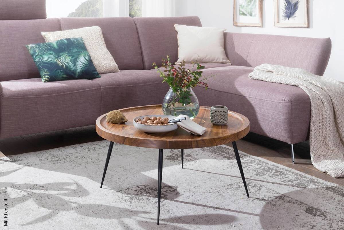 Couchtisch natur schwarz lackiert B/H/T: ca. 75x39x75 cm