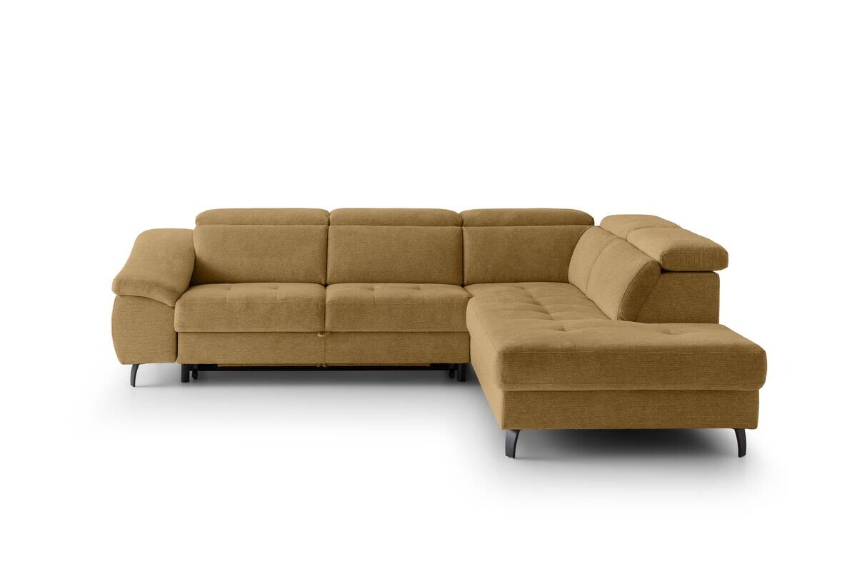 Ecksofa mit Bettfunktion senf Flachgewebe B/H/T: ca. 280x96x238 cm