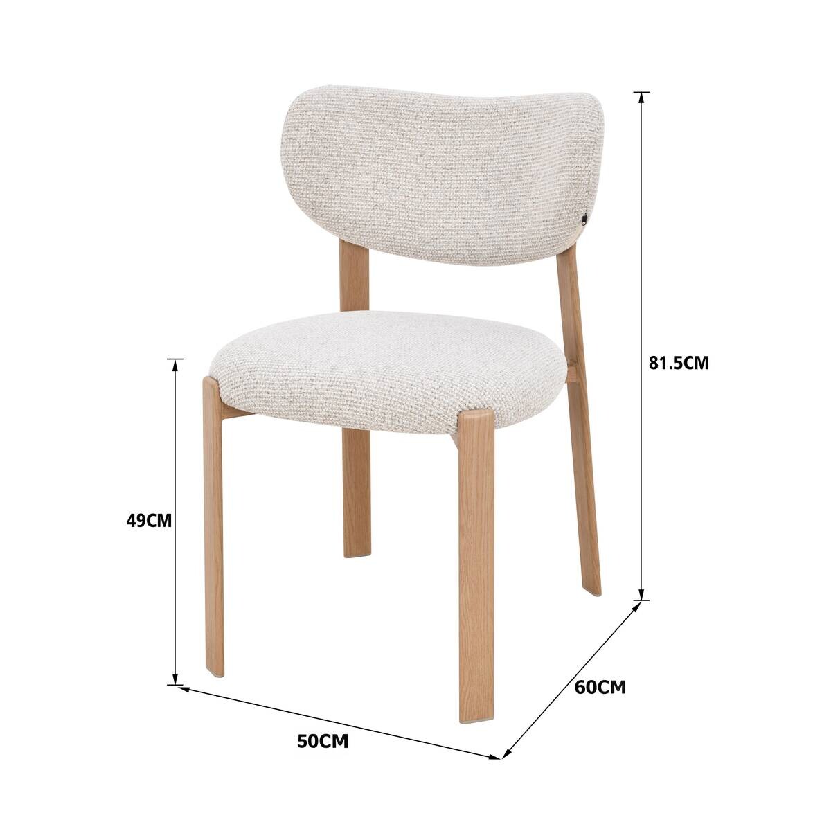 Stuhl Mila beige Webstoff B/H/T: ca. 50x81,5x60 cm