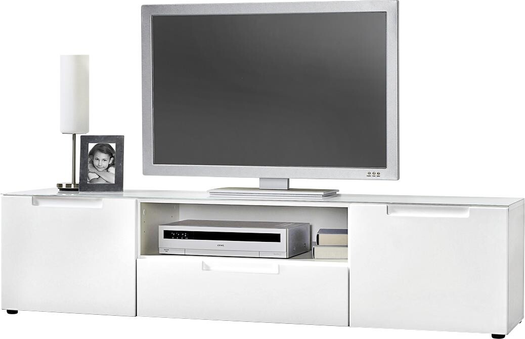 TV-Lowboard Mailand 6 weiß weiß Hochglanz B/H/T: ca. 168x41x40 cm