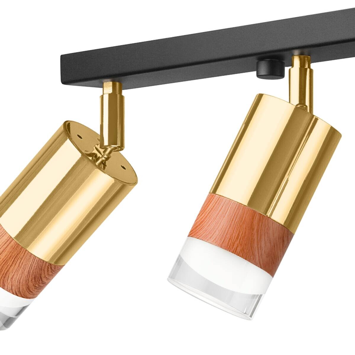 Lamkur Deckenleuchte gold Glas Stahl B/H/L: ca. 8x19x117 cm 6 Brennstellen