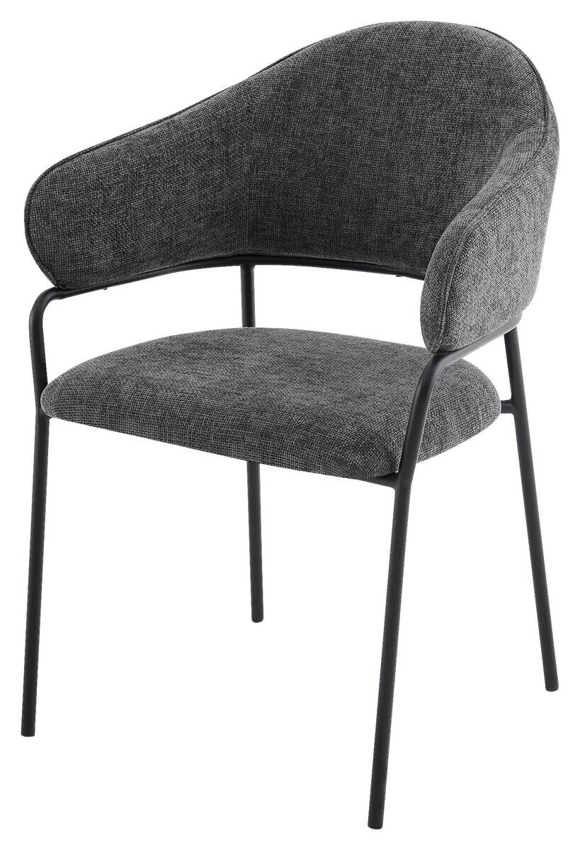 Stuhl CURVE, 2er-Set grau Stoff B/H/T: ca. 60x86x58 cm