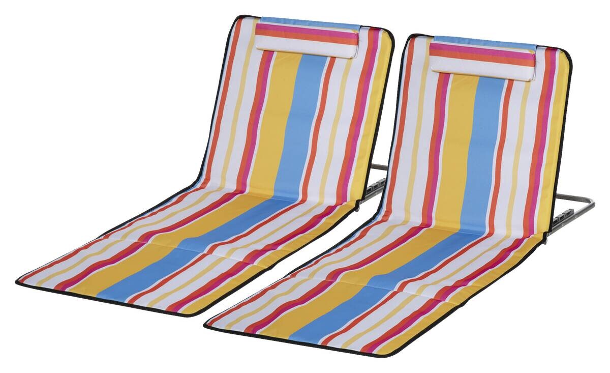 Outsunny Strandliege 2er Set mehrfarbig Stahl B/H/L: ca. 53x45x124 cm