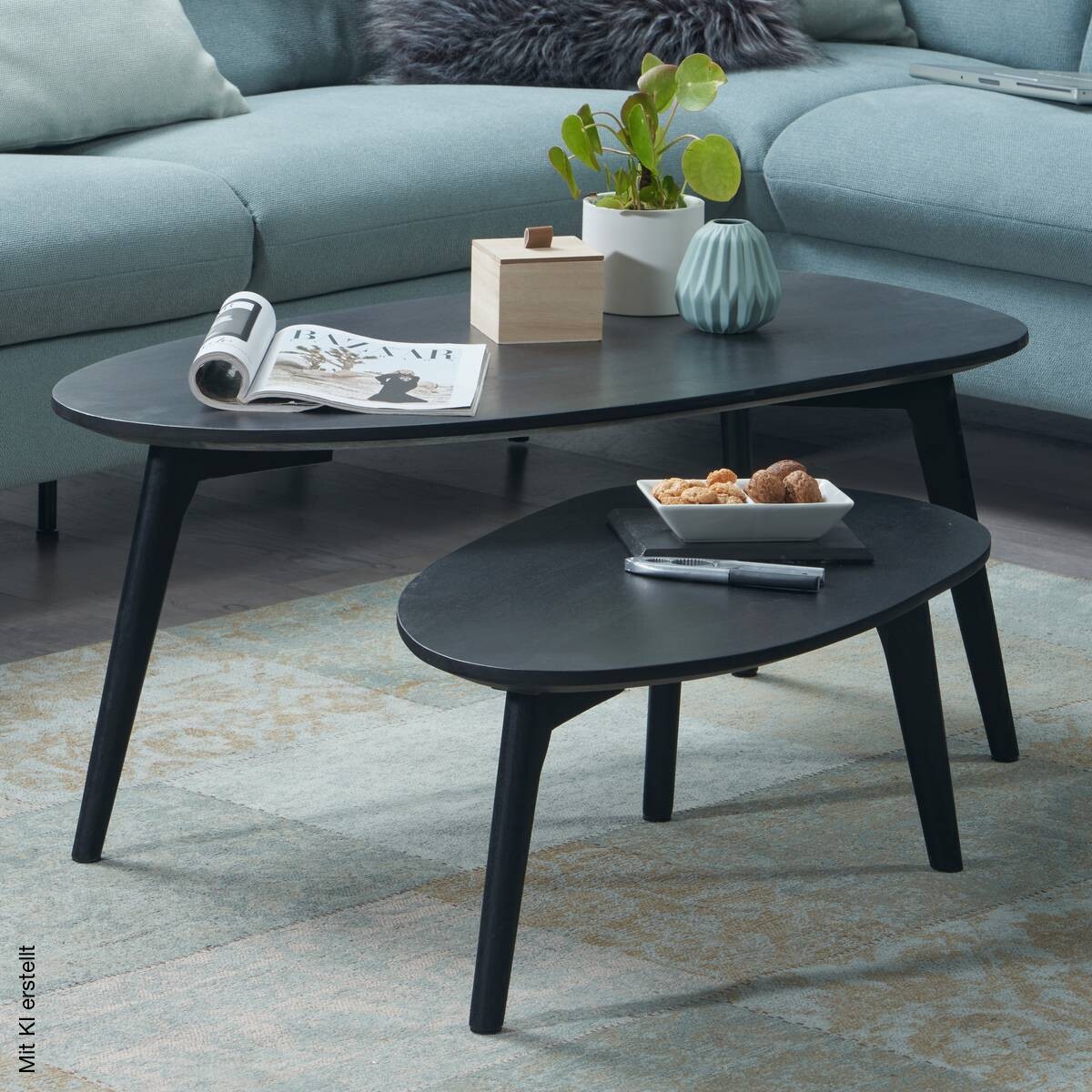 Couchtisch 2er.-Set. B/H/T: ca. 100x42x50 cm