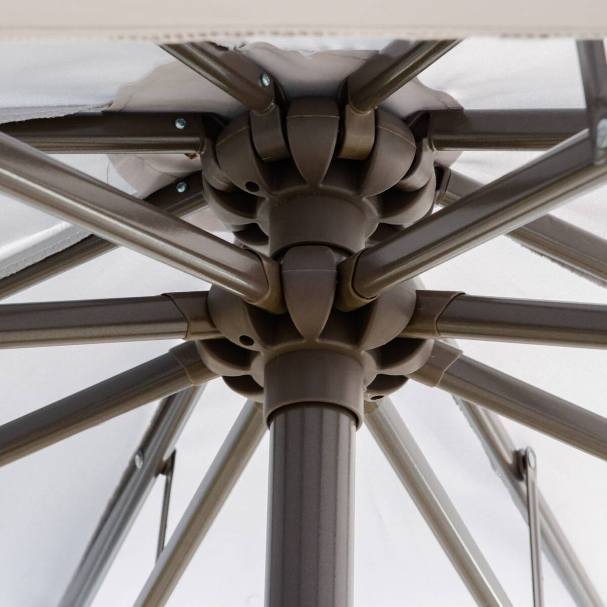 Outsunny Sonnenschirm hellgrau Polyester H/D: ca. 245x267 cm