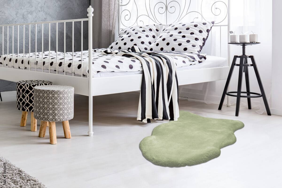 Arte Espina Hochflorteppich Rabbit Sheepskin 225 mint B/H/L: ca. 60x3,5x90 cm