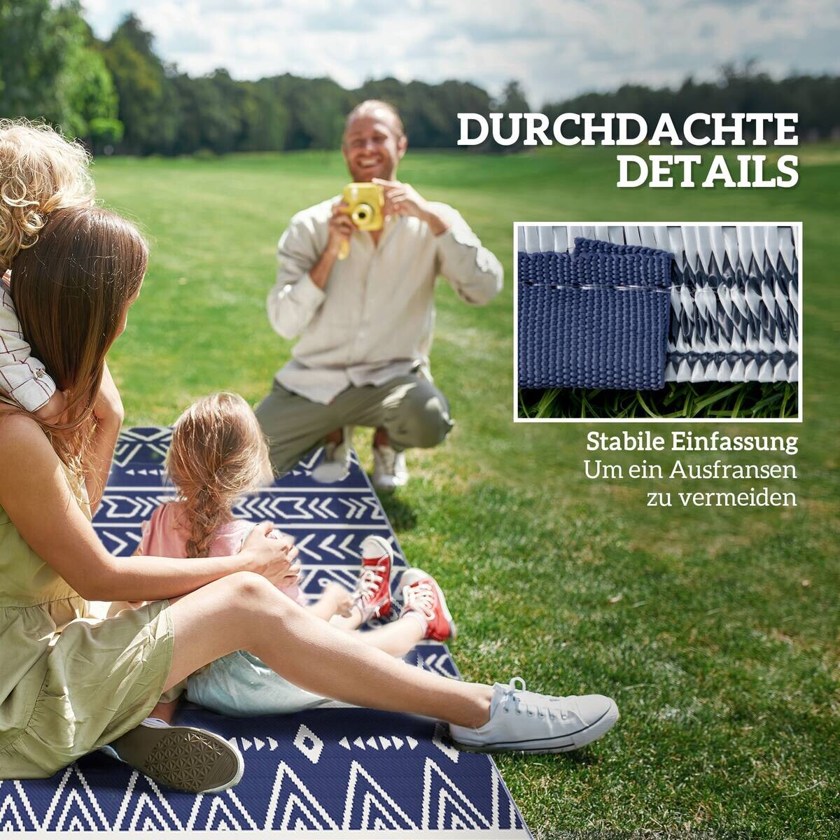 Outsunny Outdoor-Teppich blau B/H/L: ca. 274x1x182 cm