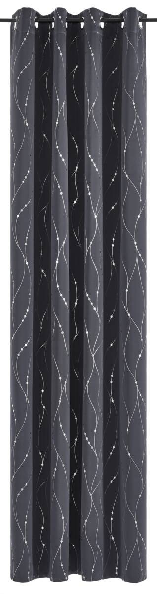 Verdunklungsvorhang Napoli dunkelgrau 100% Polyester B/L: ca. 135x245 cm