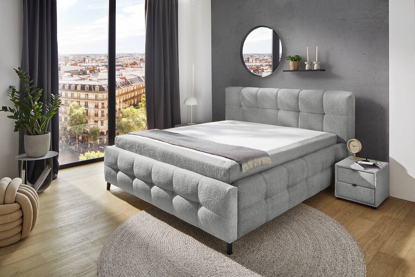 Polsterbett hellgrau Liegefläche B/L: ca. 180x200 cm