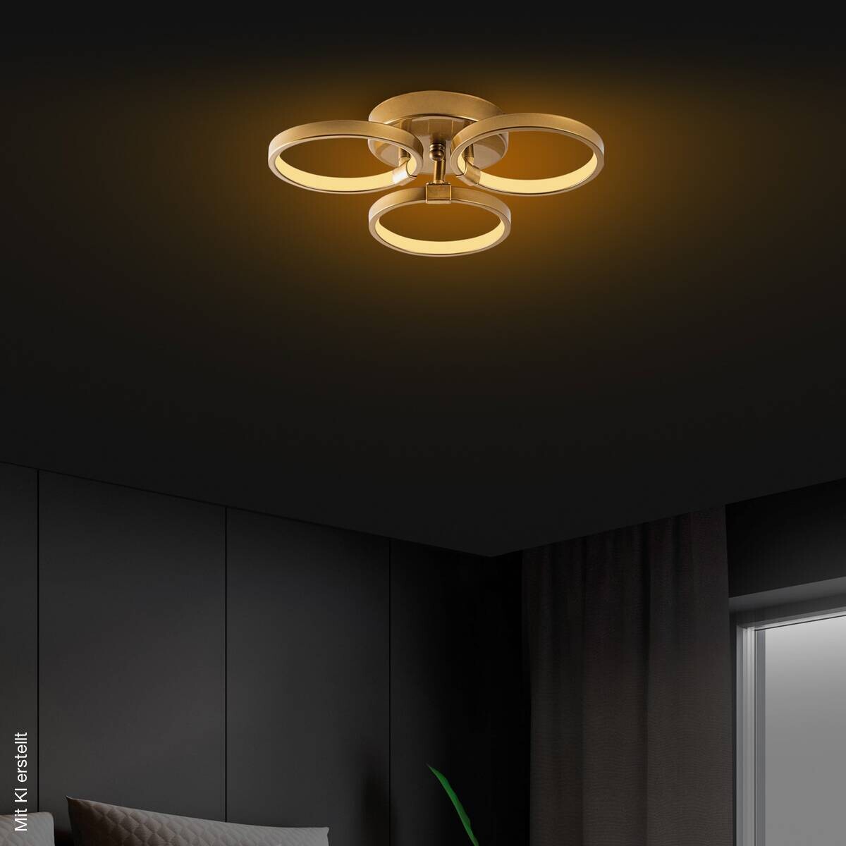 Opviq Deckenleuchte gold Metall B/H/T/L: ca. 37x9x32x37 cm