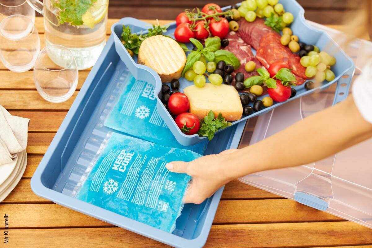 Rotho Party-Butler COOL u. FRESH blau B/H/L: ca. 29,5x11x43,5 cm