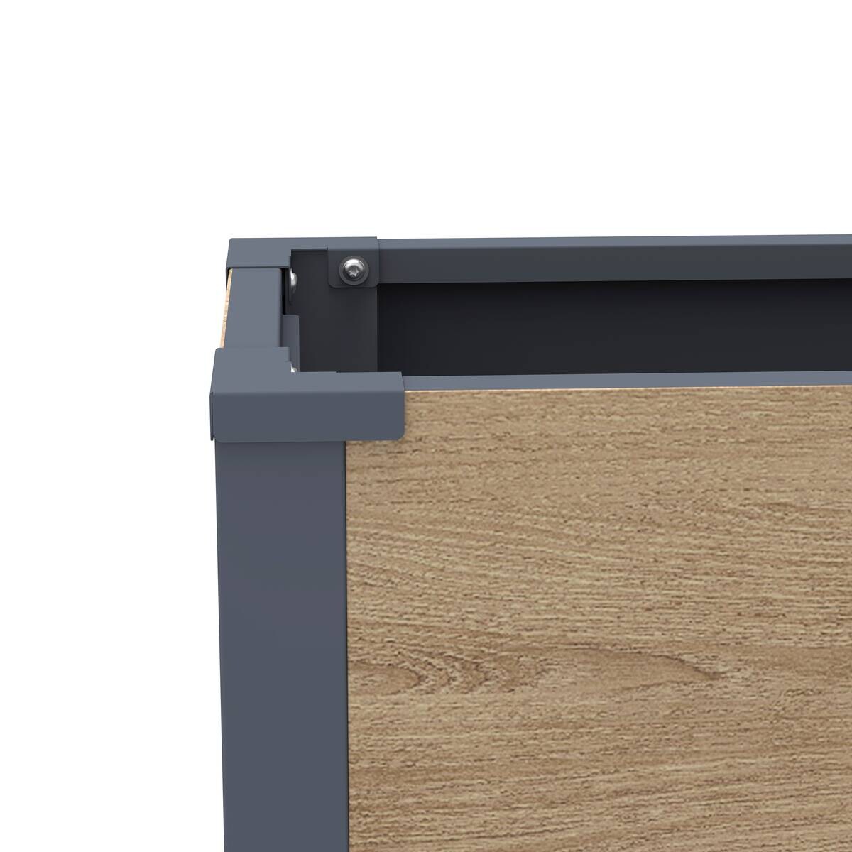 Westmann Pflanzkasten Talus Holzoptik Metall B/H/L: ca. 100x52x25 cm