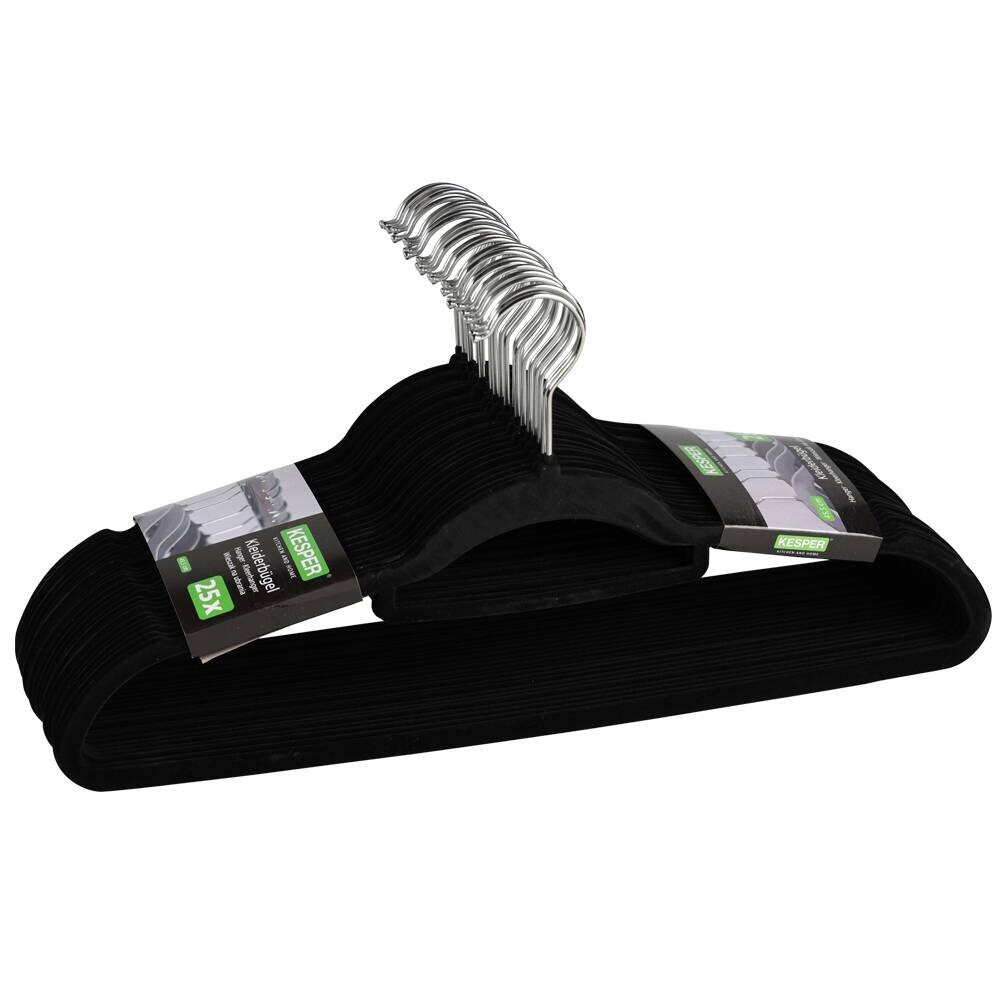 Kesper Kleiderbügel 25tlg. schwarz Kunststoff