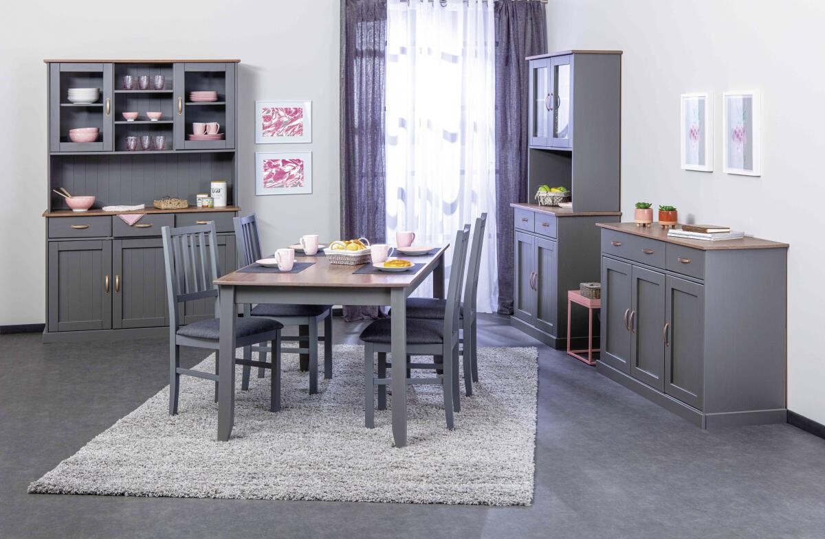 Buffet Luzerna grau braun B/H/T: ca. 90x191x45 cm