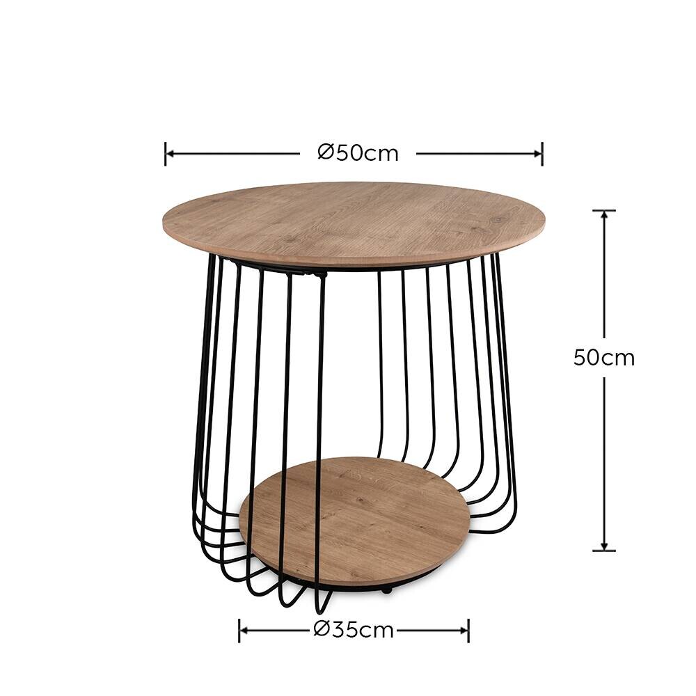 Couchtisch Arkali, 2er-Set Eiche Artisan Nachbildung H/D: ca. 50x50 cm
