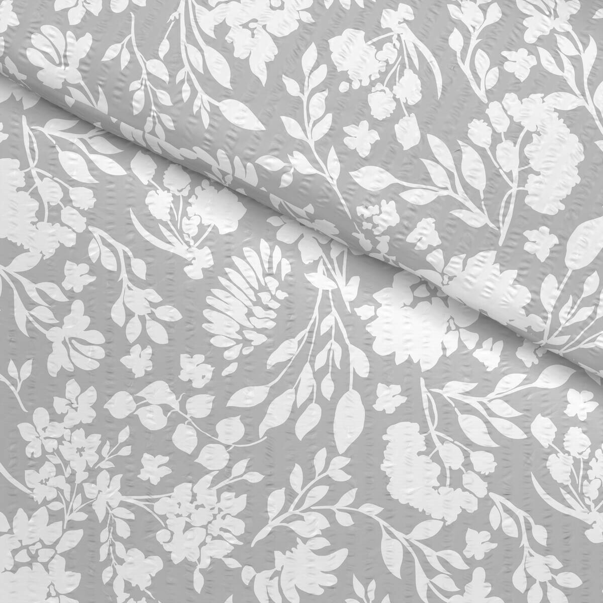 Microfaser Bettwäsche Seersucker silber weiß 100% Polyester B/L: ca. 135x200 cm